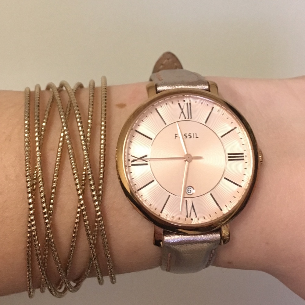 Fossil Rose Gold Genuine Leather Watch